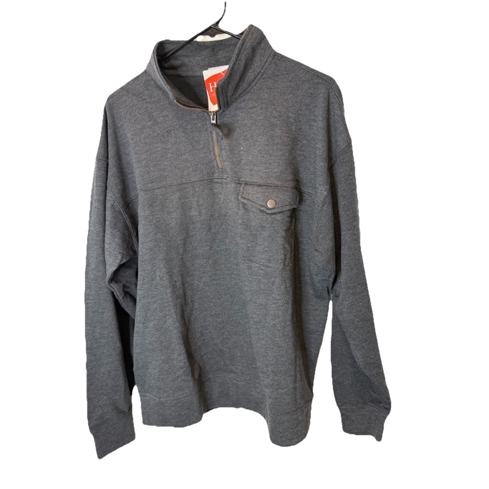 Hanes quarter zip, black,‎ New With Tags Pullover Sz Large